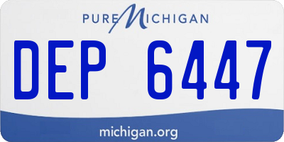 MI license plate DEP6447