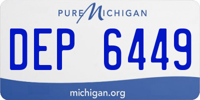 MI license plate DEP6449