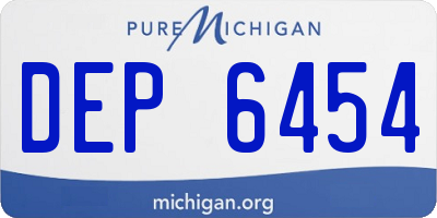 MI license plate DEP6454