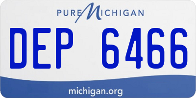 MI license plate DEP6466