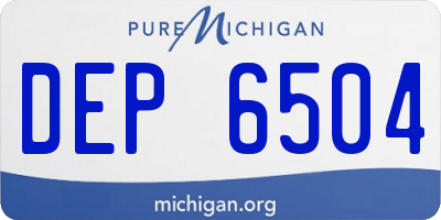 MI license plate DEP6504