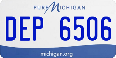 MI license plate DEP6506