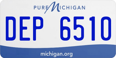 MI license plate DEP6510