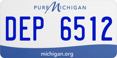 MI license plate DEP6512