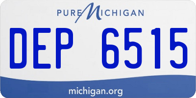 MI license plate DEP6515