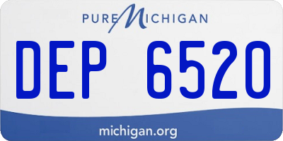 MI license plate DEP6520