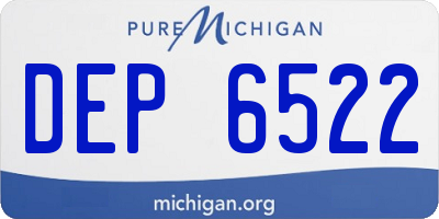 MI license plate DEP6522