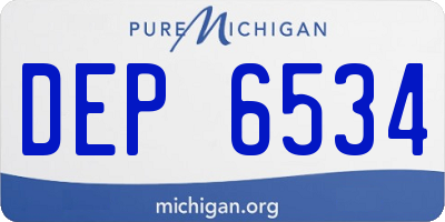 MI license plate DEP6534