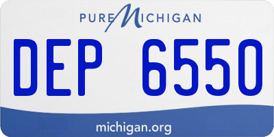 MI license plate DEP6550