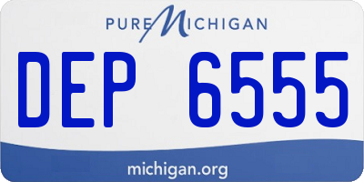MI license plate DEP6555