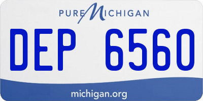 MI license plate DEP6560