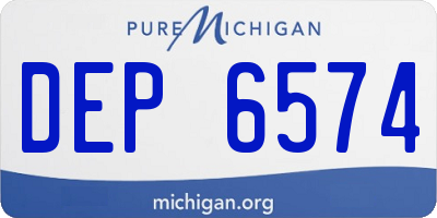 MI license plate DEP6574