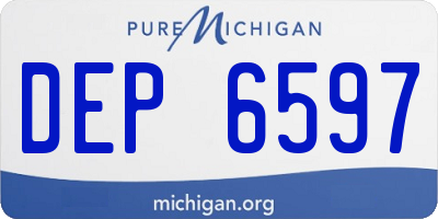 MI license plate DEP6597