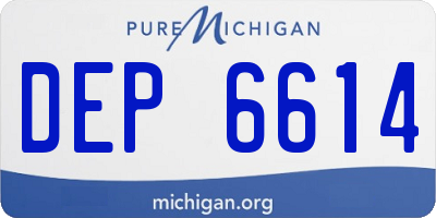 MI license plate DEP6614