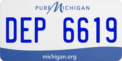 MI license plate DEP6619