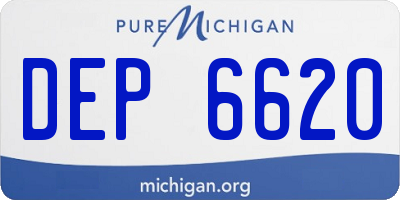 MI license plate DEP6620