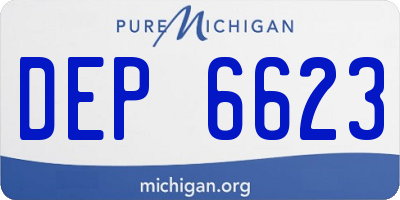 MI license plate DEP6623
