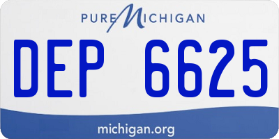 MI license plate DEP6625