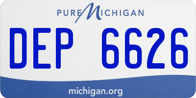 MI license plate DEP6626