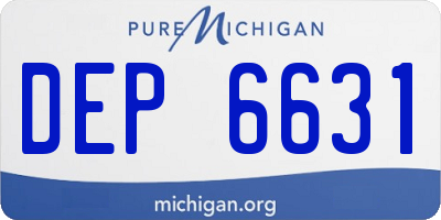 MI license plate DEP6631