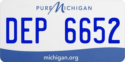 MI license plate DEP6652