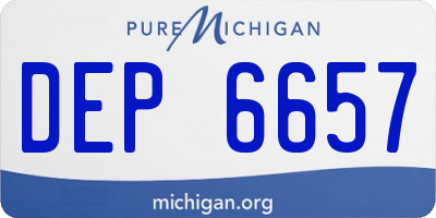 MI license plate DEP6657