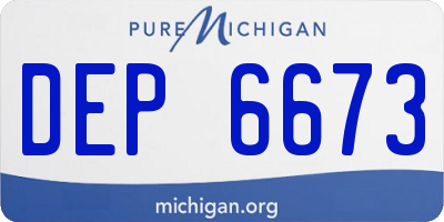 MI license plate DEP6673