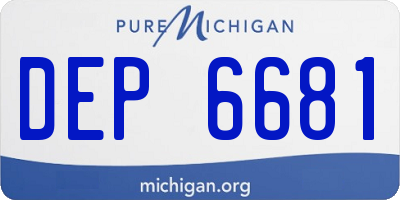 MI license plate DEP6681