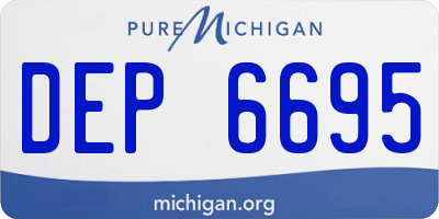 MI license plate DEP6695