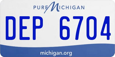MI license plate DEP6704
