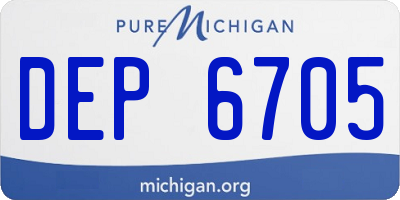 MI license plate DEP6705