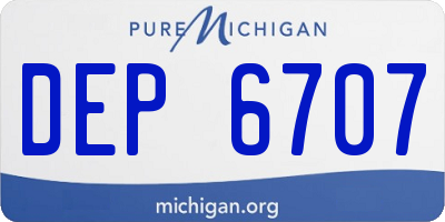 MI license plate DEP6707