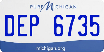MI license plate DEP6735