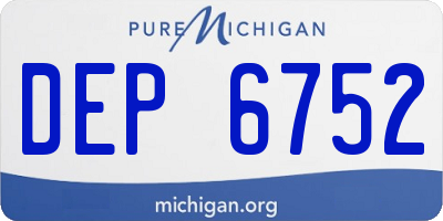 MI license plate DEP6752