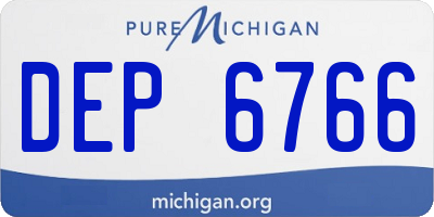 MI license plate DEP6766