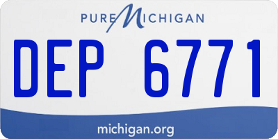 MI license plate DEP6771