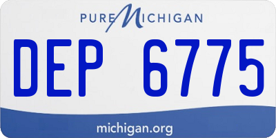 MI license plate DEP6775