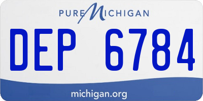 MI license plate DEP6784