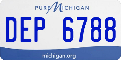 MI license plate DEP6788