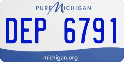 MI license plate DEP6791