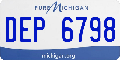 MI license plate DEP6798
