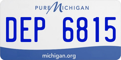 MI license plate DEP6815