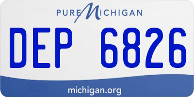 MI license plate DEP6826
