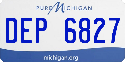 MI license plate DEP6827