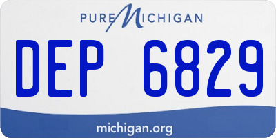 MI license plate DEP6829