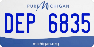 MI license plate DEP6835