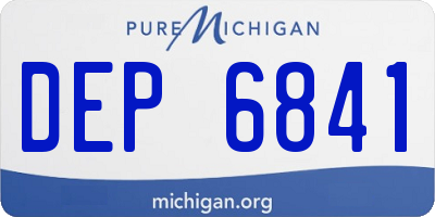 MI license plate DEP6841