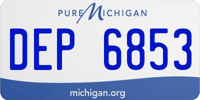 MI license plate DEP6853