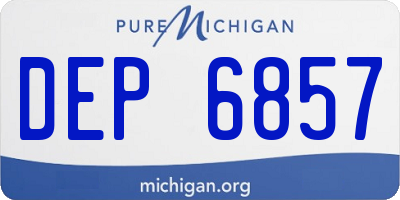 MI license plate DEP6857