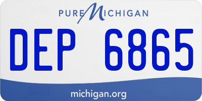 MI license plate DEP6865